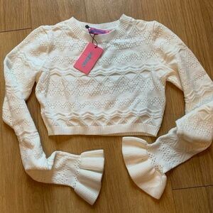 White cropped sweater from Edikted